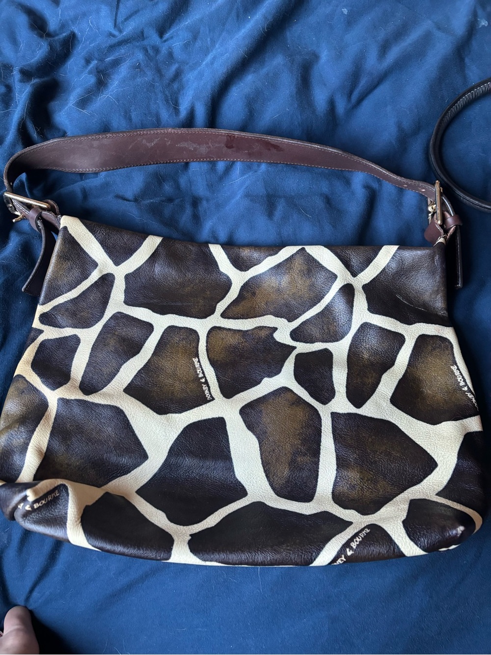 Dooney & Burke Giraffe-Print Shoulder Bag in Brown & Cream